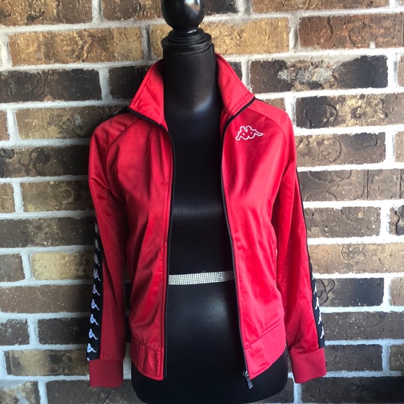 Kappa Womens 222 Banda Wanniston Slim Jacket - Dark Red/Black - Picture 3 of 11